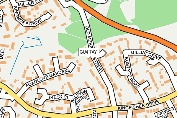 GU4 7AY map - OS OpenMap – Local (Ordnance Survey)