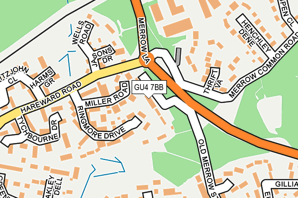 GU4 7BB map - OS OpenMap – Local (Ordnance Survey)