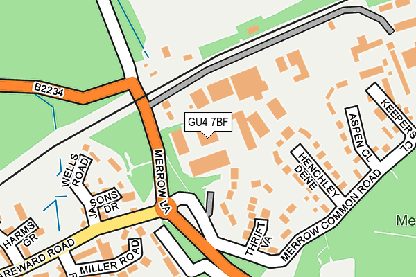GU4 7BF map - OS OpenMap – Local (Ordnance Survey)