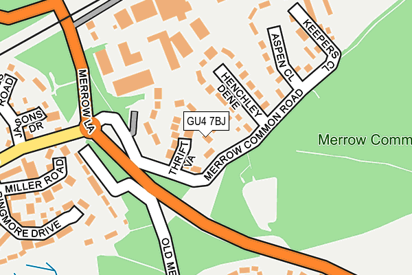 GU4 7BJ map - OS OpenMap – Local (Ordnance Survey)