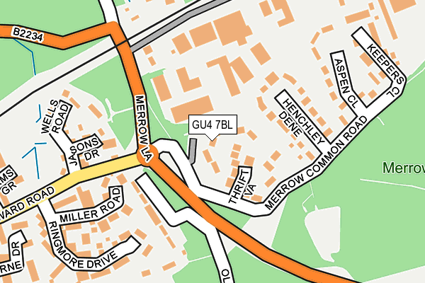 GU4 7BL map - OS OpenMap – Local (Ordnance Survey)