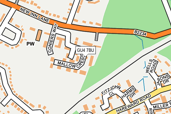 GU4 7BU map - OS OpenMap – Local (Ordnance Survey)