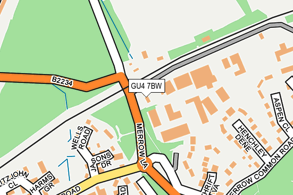 GU4 7BW map - OS OpenMap – Local (Ordnance Survey)
