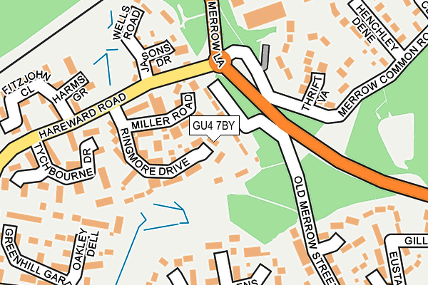 GU4 7BY map - OS OpenMap – Local (Ordnance Survey)