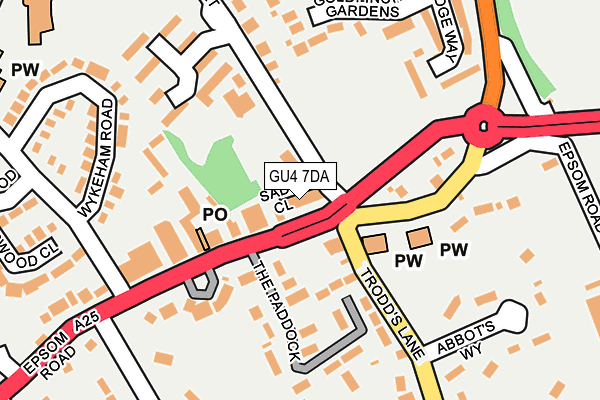 GU4 7DA map - OS OpenMap – Local (Ordnance Survey)