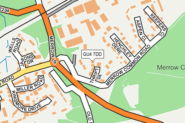 GU4 7DD map - OS OpenMap – Local (Ordnance Survey)