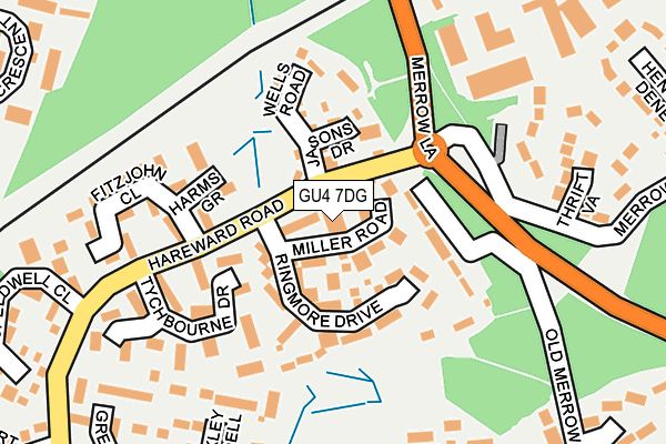 GU4 7DG map - OS OpenMap – Local (Ordnance Survey)