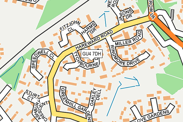 GU4 7DH map - OS OpenMap – Local (Ordnance Survey)