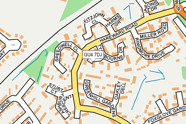 GU4 7DJ map - OS OpenMap – Local (Ordnance Survey)