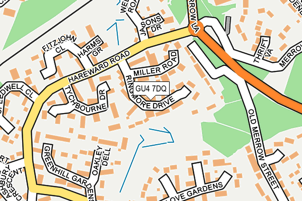 GU4 7DQ map - OS OpenMap – Local (Ordnance Survey)