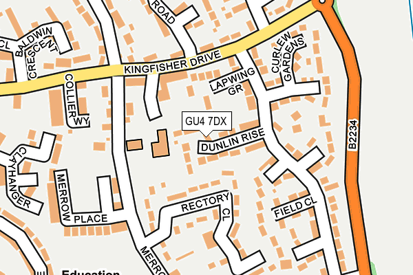 GU4 7DX map - OS OpenMap – Local (Ordnance Survey)