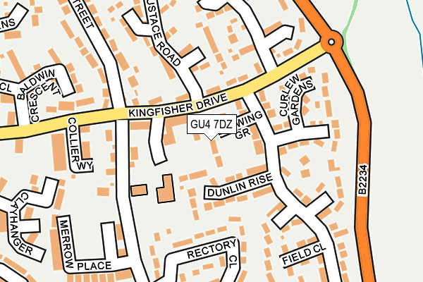 GU4 7DZ map - OS OpenMap – Local (Ordnance Survey)