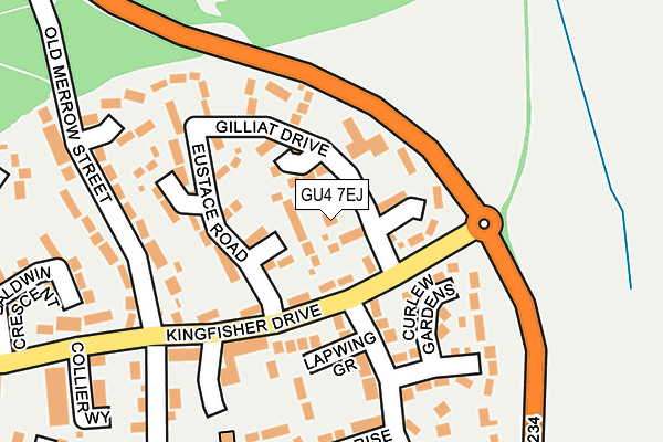 GU4 7EJ map - OS OpenMap – Local (Ordnance Survey)