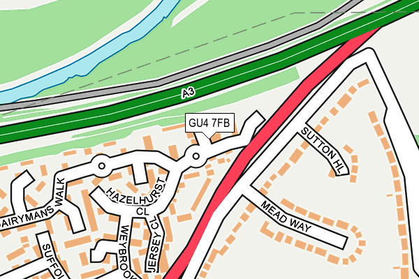 GU4 7FB map - OS OpenMap – Local (Ordnance Survey)