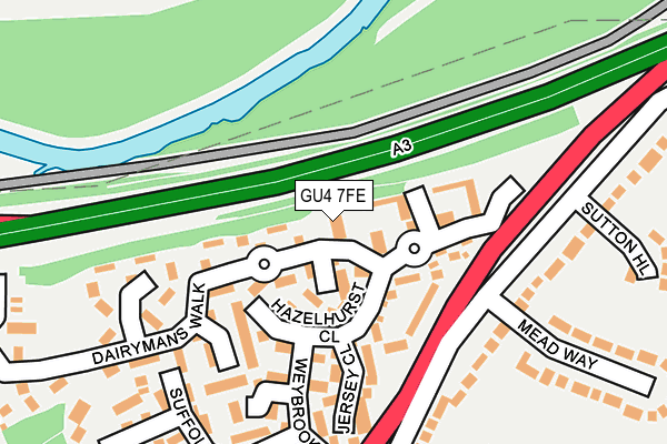 GU4 7FE map - OS OpenMap – Local (Ordnance Survey)