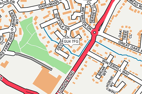 GU4 7FG map - OS OpenMap – Local (Ordnance Survey)