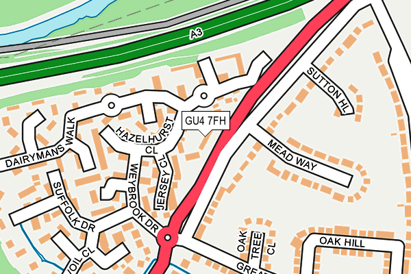 GU4 7FH map - OS OpenMap – Local (Ordnance Survey)