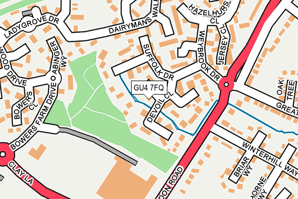 GU4 7FQ map - OS OpenMap – Local (Ordnance Survey)