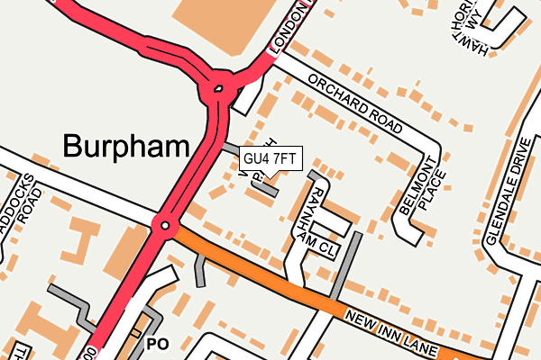 GU4 7FT map - OS OpenMap – Local (Ordnance Survey)