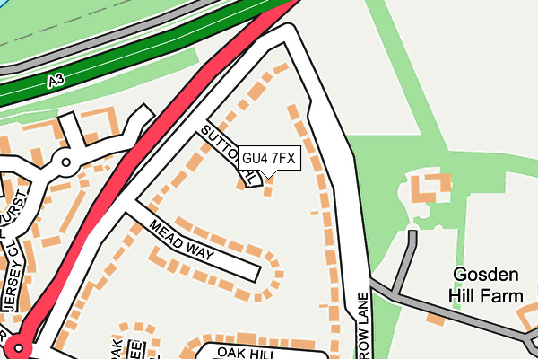 GU4 7FX map - OS OpenMap – Local (Ordnance Survey)