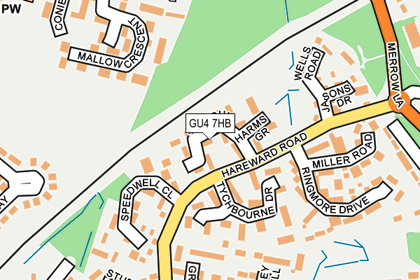 GU4 7HB map - OS OpenMap – Local (Ordnance Survey)