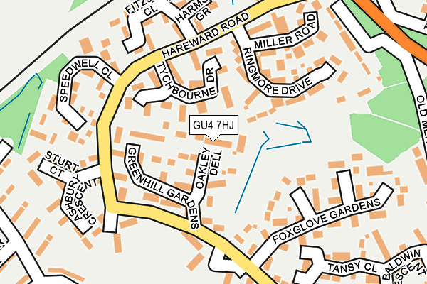 GU4 7HJ map - OS OpenMap – Local (Ordnance Survey)