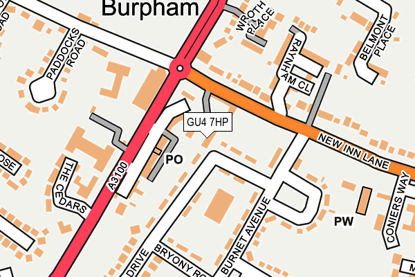 GU4 7HP map - OS OpenMap – Local (Ordnance Survey)