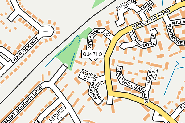 GU4 7HQ map - OS OpenMap – Local (Ordnance Survey)