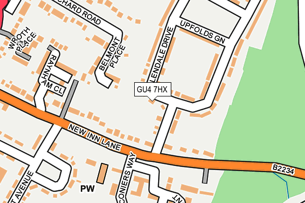 GU4 7HX map - OS OpenMap – Local (Ordnance Survey)