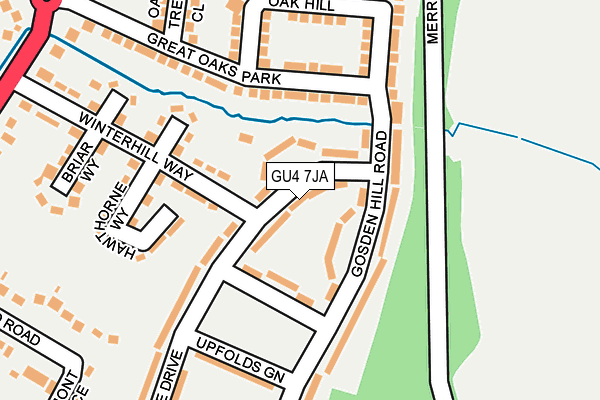 GU4 7JA map - OS OpenMap – Local (Ordnance Survey)