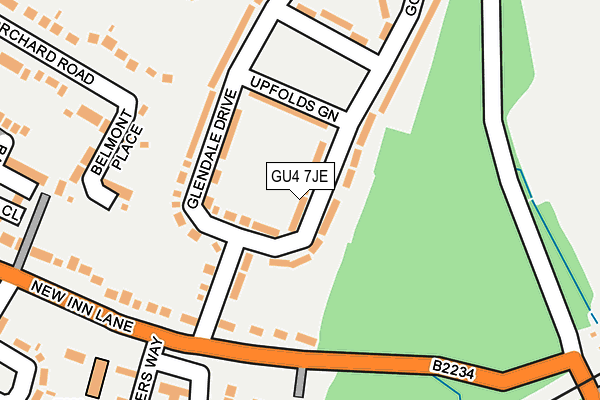 GU4 7JE map - OS OpenMap – Local (Ordnance Survey)