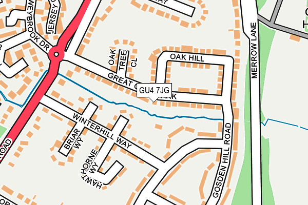 GU4 7JG map - OS OpenMap – Local (Ordnance Survey)