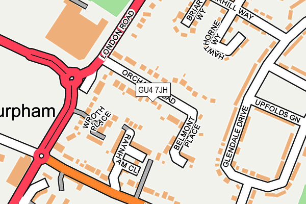 GU4 7JH map - OS OpenMap – Local (Ordnance Survey)