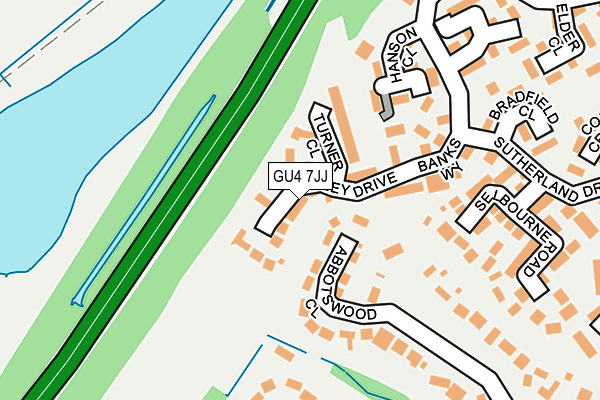 GU4 7JJ map - OS OpenMap – Local (Ordnance Survey)