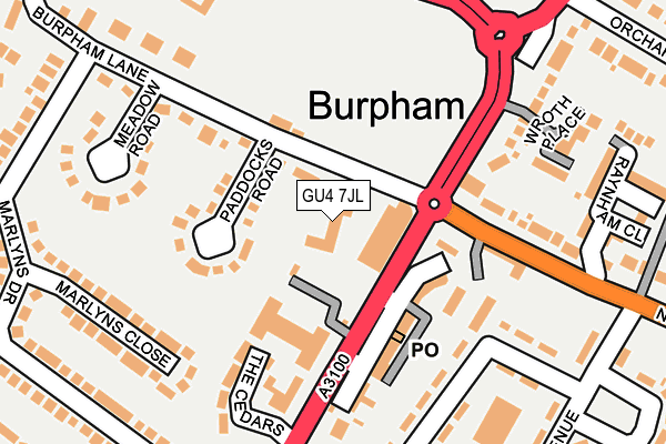 GU4 7JL map - OS OpenMap – Local (Ordnance Survey)