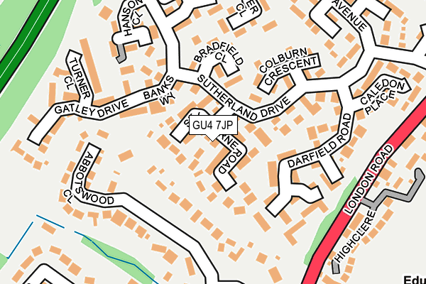 GU4 7JP map - OS OpenMap – Local (Ordnance Survey)