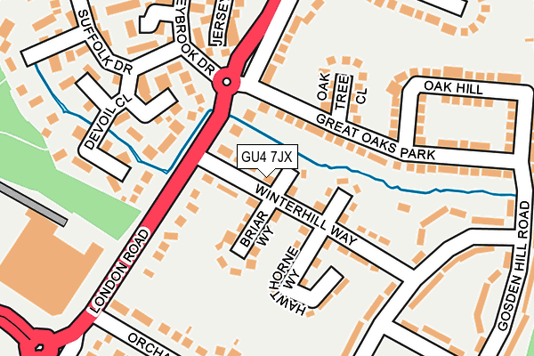 GU4 7JX map - OS OpenMap – Local (Ordnance Survey)