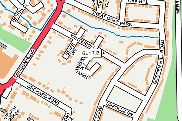 GU4 7JZ map - OS OpenMap – Local (Ordnance Survey)