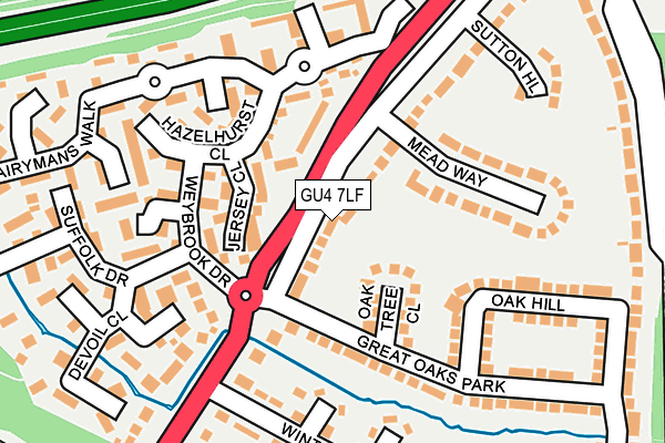 GU4 7LF map - OS OpenMap – Local (Ordnance Survey)