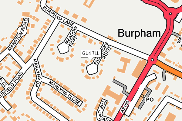 GU4 7LL map - OS OpenMap – Local (Ordnance Survey)