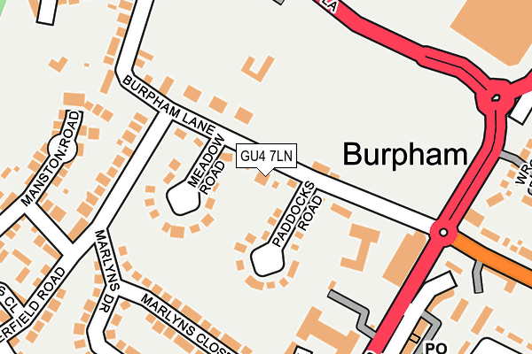GU4 7LN map - OS OpenMap – Local (Ordnance Survey)