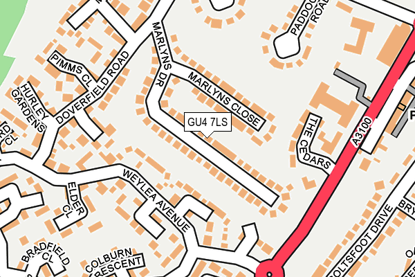 GU4 7LS map - OS OpenMap – Local (Ordnance Survey)