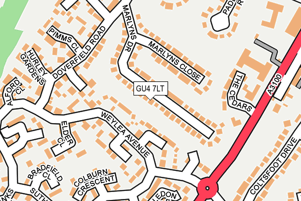 GU4 7LT map - OS OpenMap – Local (Ordnance Survey)