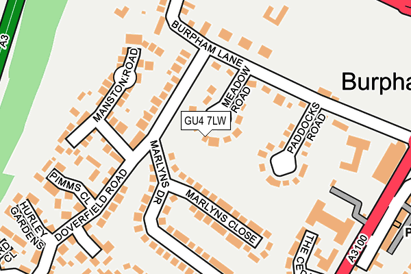 GU4 7LW map - OS OpenMap – Local (Ordnance Survey)