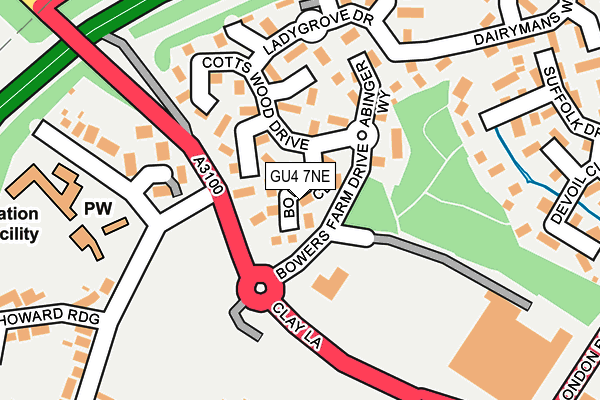 GU4 7NE map - OS OpenMap – Local (Ordnance Survey)