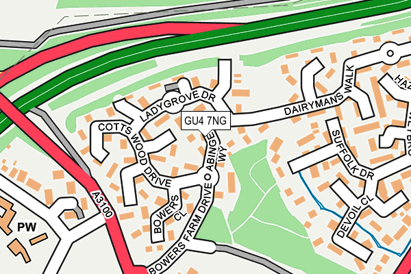 GU4 7NG map - OS OpenMap – Local (Ordnance Survey)