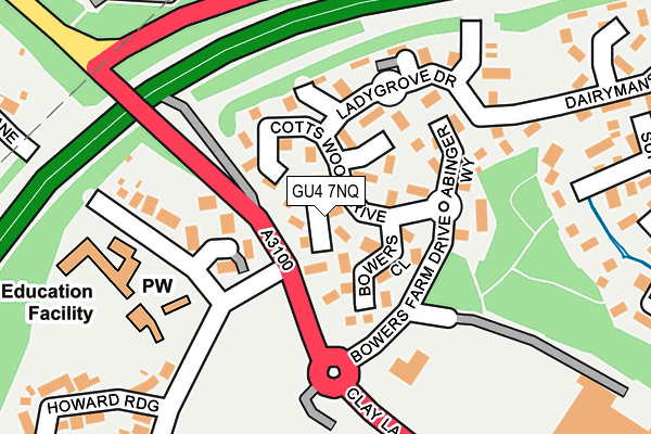 GU4 7NQ map - OS OpenMap – Local (Ordnance Survey)