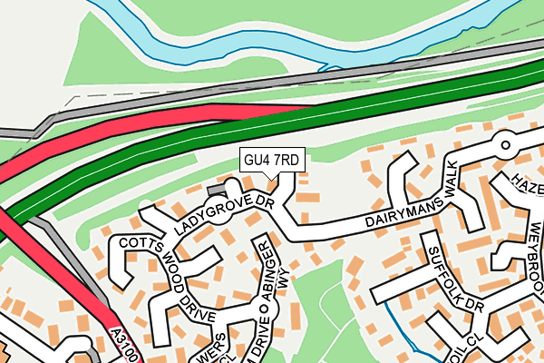 GU4 7RD map - OS OpenMap – Local (Ordnance Survey)