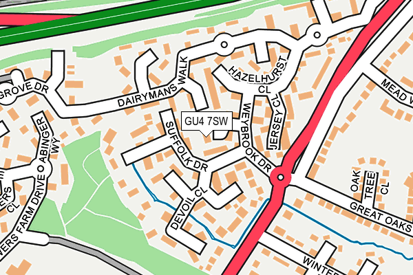 GU4 7SW map - OS OpenMap – Local (Ordnance Survey)