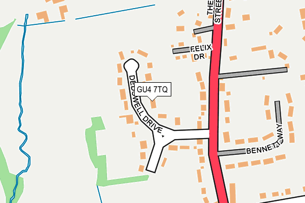 GU4 7TQ map - OS OpenMap – Local (Ordnance Survey)